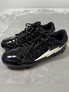 Enzo Phantom Black White Patent Leather Men's Cleats Size 12 Limited Edition